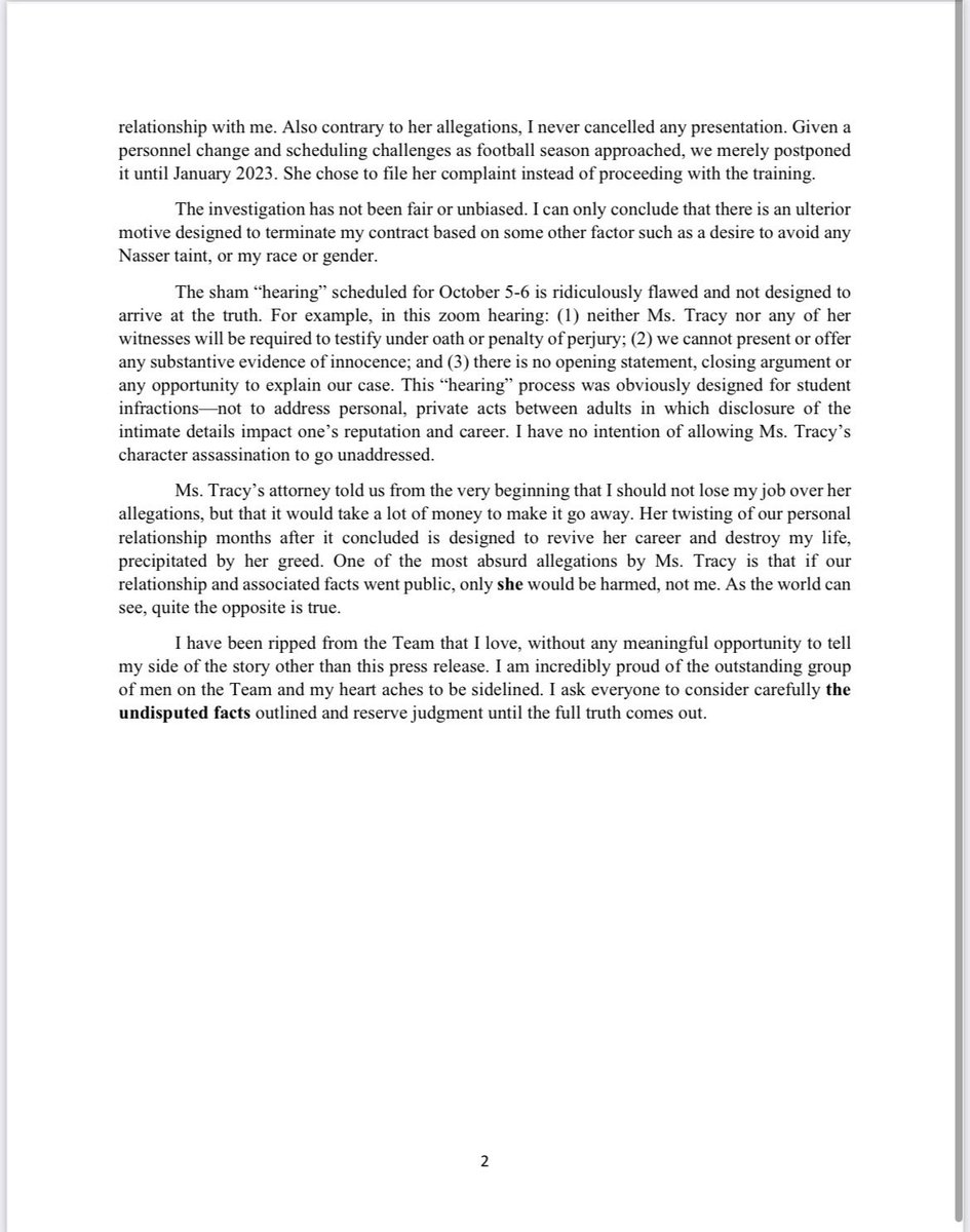 guycostigan316's tweet photo. 1) Tracy's story just ain't adding up for me. It just doesn't make sense. So she "froze" for 36 minutes while the man pleasured himself on the phone? Please. Not buying it. 2) Tuck put himself and his university in a bad spot, and brought shame to the school. He still has to go. https://t.co/D2tVa8cyGG