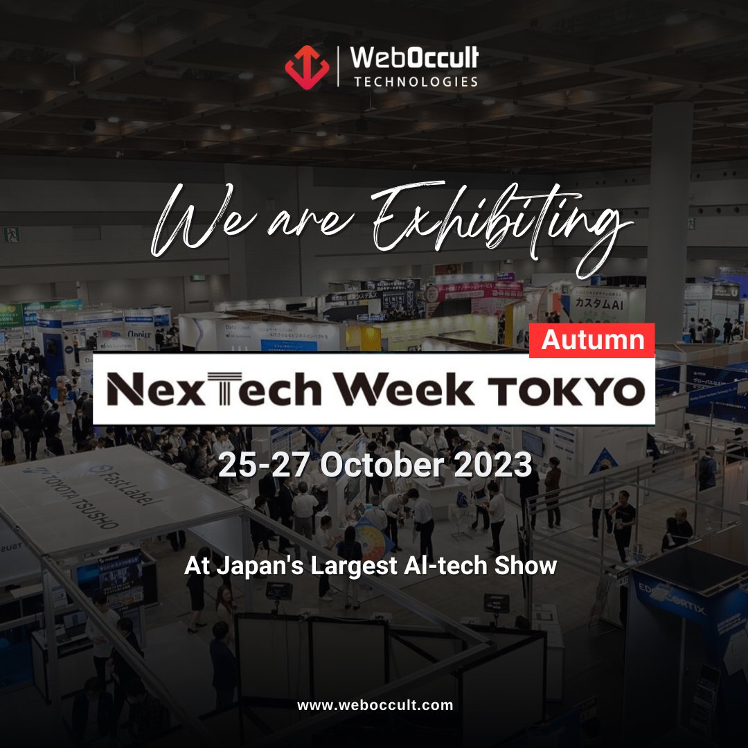 WebOccult's tweet photo. We're thrilled to announce that we'll be exhibiting at Japan's Largest #AI tech show #NexTechWeek Tokyo 2023 Autumn!
Join us to experience future of technology on Oct 25-27, 2023!
Can't wait to see you there!
#NexTechWeekTokyo #NexTechWeek2023 #ComputerVision #Japan #WebOccult https://t.co/cuGpvUU0b3