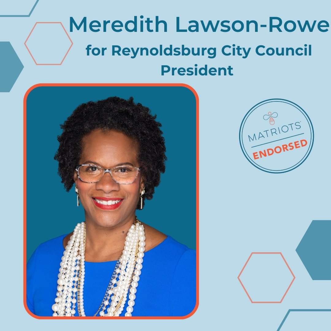 MLawsonRowe's tweet photo. Thrilled to share I have received the @MatriotsOhio endorsement for my candidacy to become Reynoldsburg's next Council President! #Matriots #Hive 🧡 #WomenLead #WhenWomenLeadOhioProspers 
#LawsonRowe4Reynoldsburg 
#LawsonRowe4ReynoldsburgCouncilPresident https://t.co/la8AGoQaLk