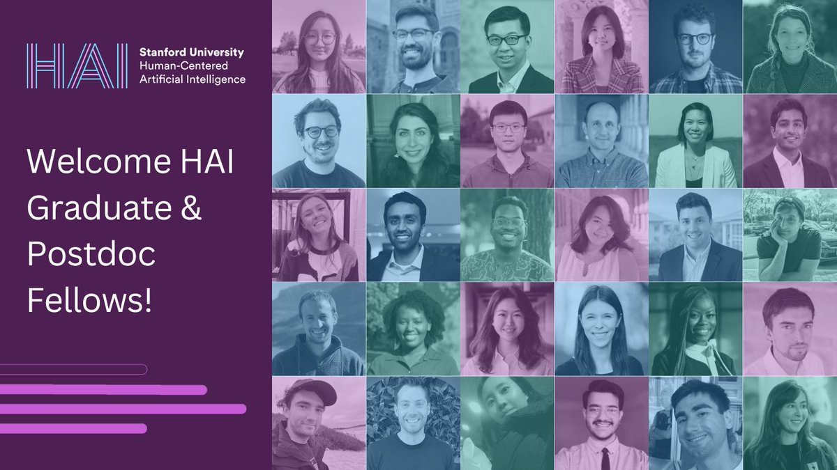 StanfordHAI's tweet photo. 📢 Introducing our 2023/24 graduate &amp; postdoctoral fellows! 30 scholars from sociology, law, art, computer science, and more will partake in interdisciplinary research and collaboration to shape the future of AI with a human-centered approach. Learn more: https://t.co/qlGBWeANoC https://t.co/lEnnhiTmPJ