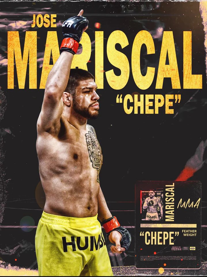 🥊👊💥 'Chepe' Mariscal's dominant win at #UFC293 over the weekend was 🔥! 

With a 2nd-round TKO, Chepe improved to 15-6, ending Jack Jenkins' 9-win streak (12-3). Don't miss your chance to get a signed poster of Chepe on the Humbl Marketplace! #MMA #ChepeMariscal #UFC