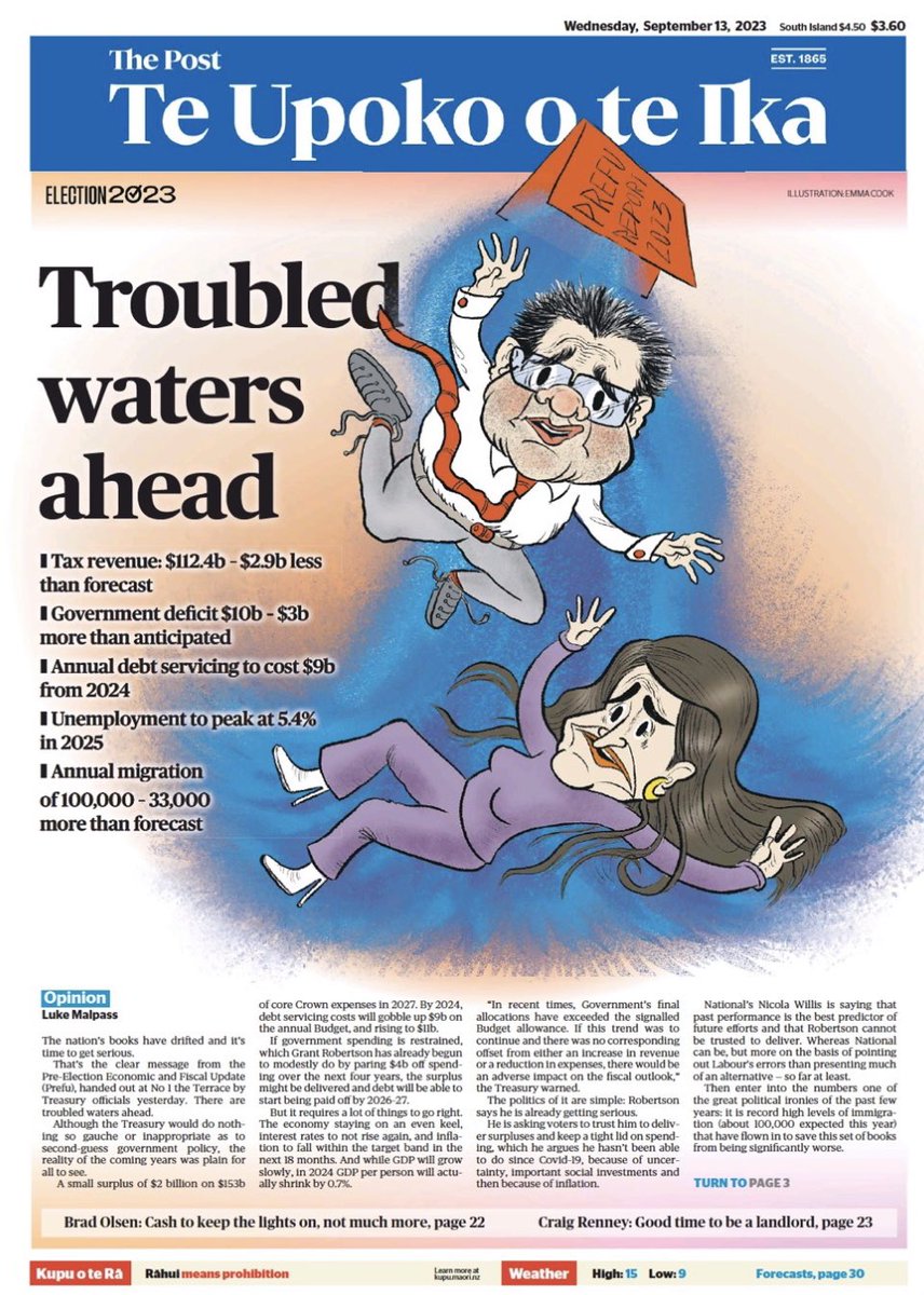 “In the end everyone gets mugged by reality:New Zealand is a frontier economy that needs people” Post Political Editor Luke Malpass on the Prefu update. For Election 2023 coverage go to the Post.
