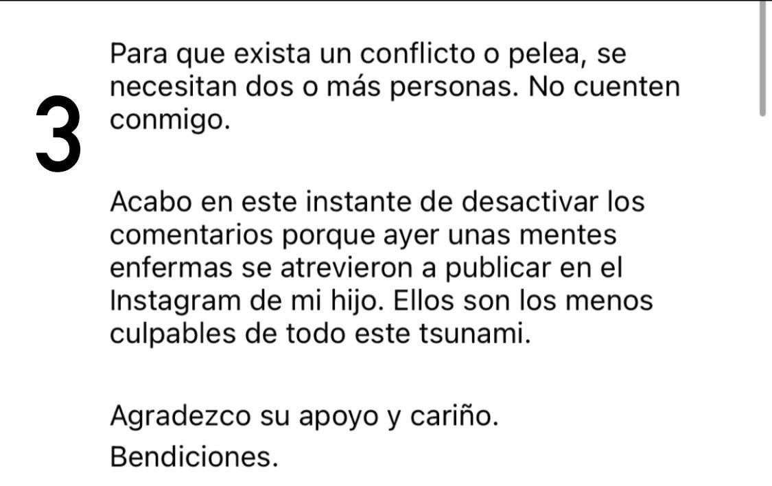Para que exista pleito debe haber dos dice Rodrigo Cachero y no caeré en provocaciones, a pesar de su sentir está reaccionando como alguien coherente y evitar fricciones que afecten primero que nada a sus hijos, de corazón deseamos encuentre La Paz necesaria para este mal rato.
