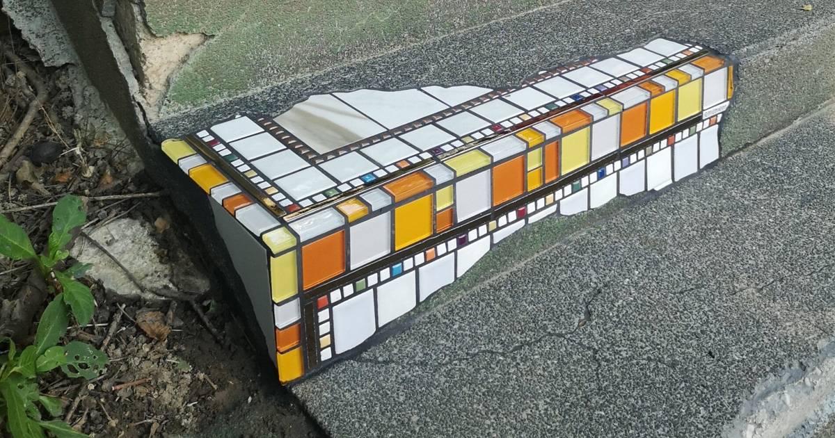 CastleFraming's tweet photo. Ememem Playfully Revitalizes Cracked Pavement With Vibrantly Patterned Tiles https://t.co/EyheechWJm https://t.co/d7lPd2yM3M