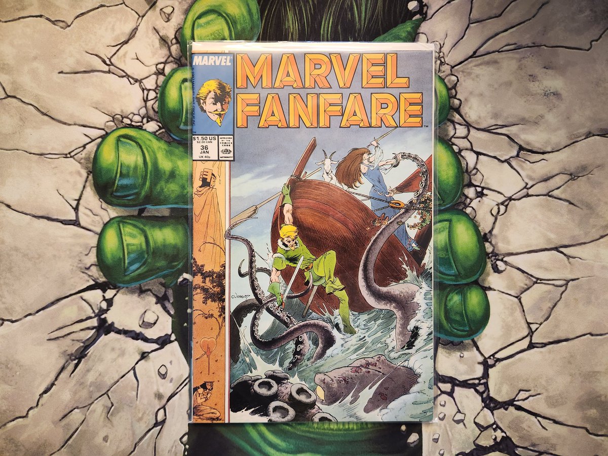 Apollokid3000's tweet photo. Marvel Fanfare #36. Charles Vess cover. This was a gift. Thanks, Mike!
#MarvelComics
#MarvelFanfare
#CharlesVess
#ManThing https://t.co/ePXUkKhy65