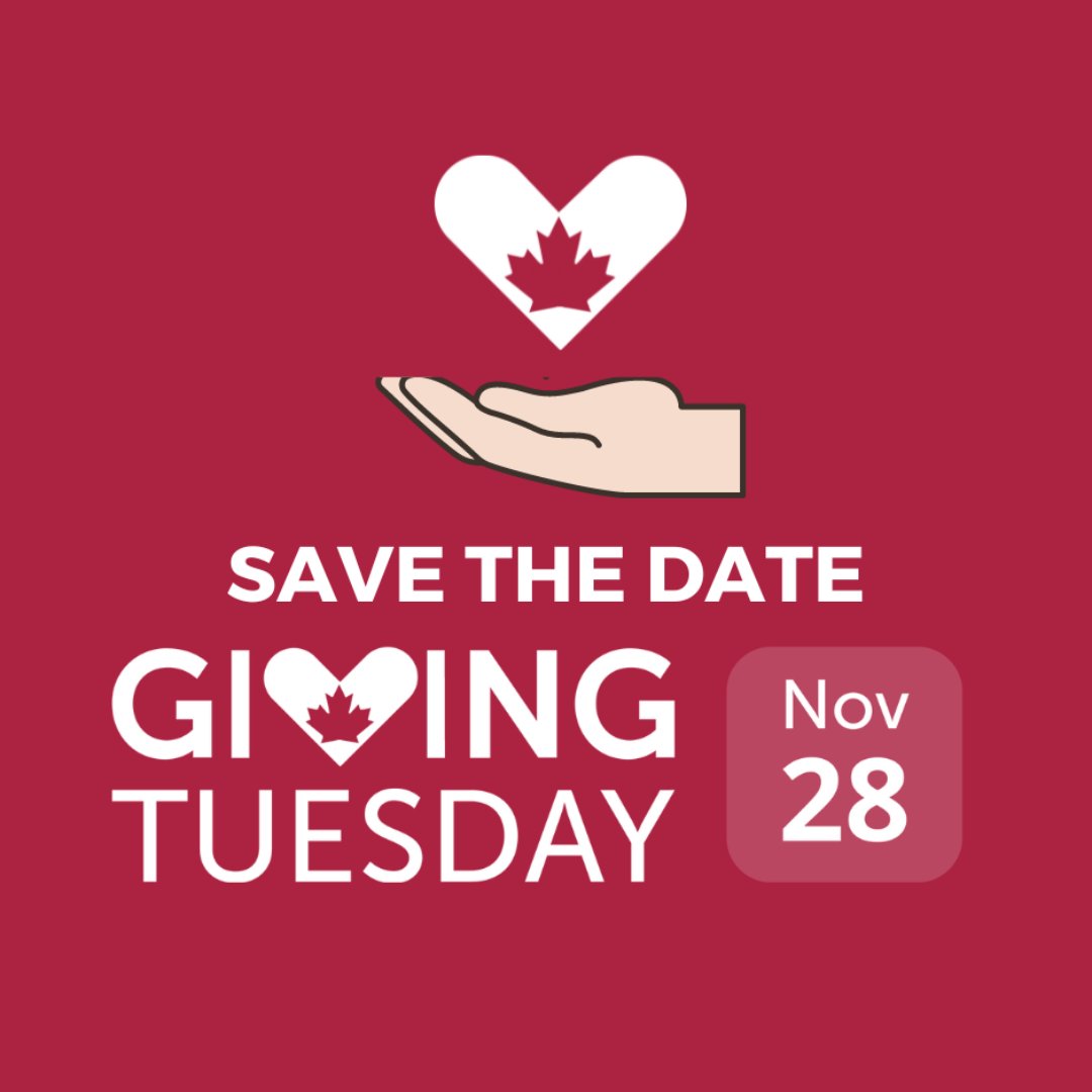 Save the date! 

On November 28th we'll come together once again to rally for our favourite causes and we're asking for you to help spread the word. 

Share this post with your online community and help us make #GivingTuesday 2023 our biggest yet! #GivingTuesdayCa