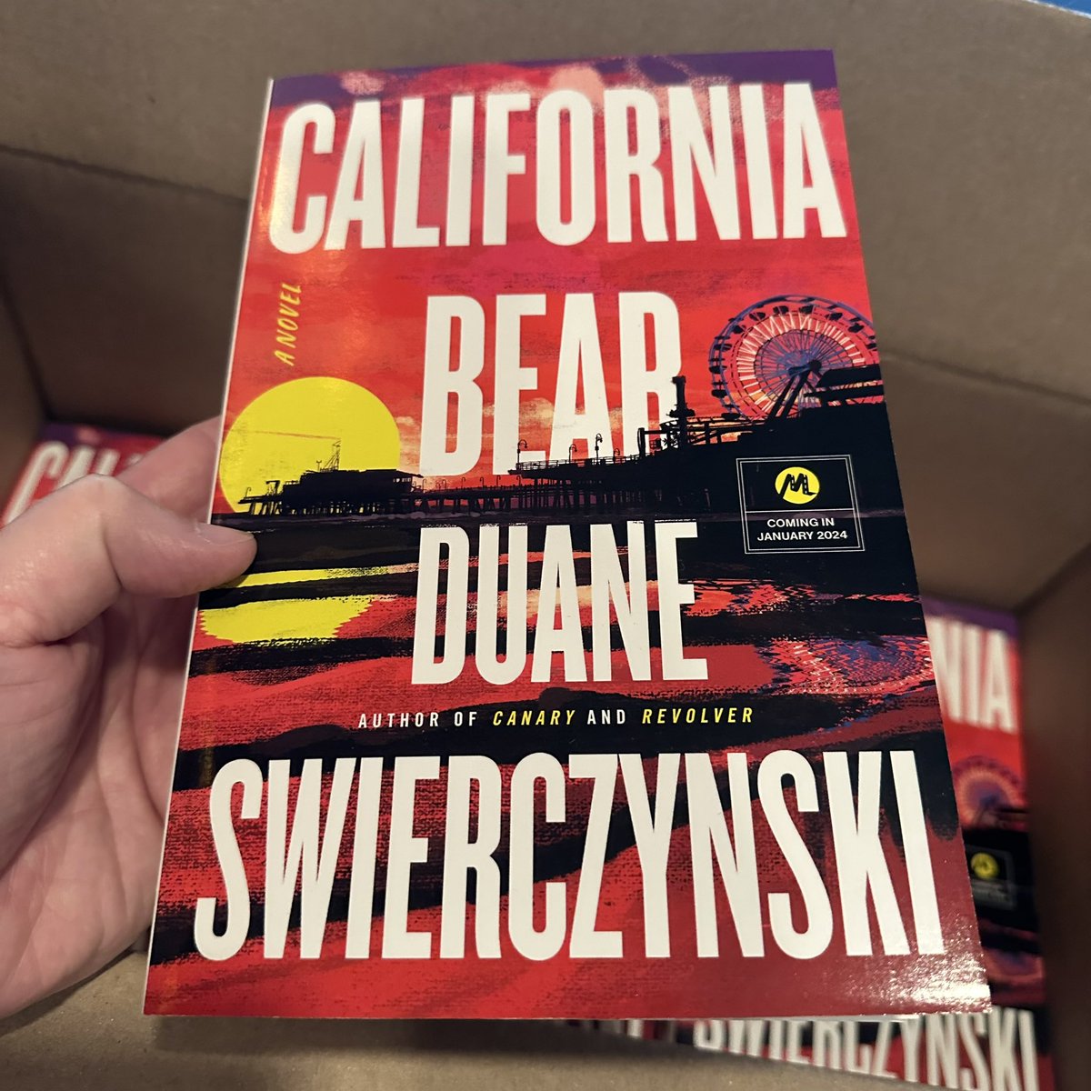 swierczy's tweet photo. ARCs of my next novel (out this January) just arrived! CALIFORNIA BEAR is my 11th solo novel, and I am here to confirm the cliche: the thrill never gets old. https://t.co/6ccLirQXXx