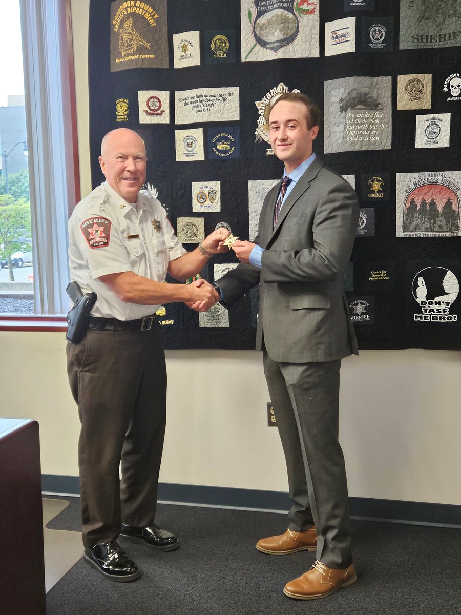 The Sangamon County Sheriff's Office would like to introduce and congratulate Dawson Farley, who was sworn in as our newest Deputy, by Sheriff Campbell, on Monday 9/11/2023!