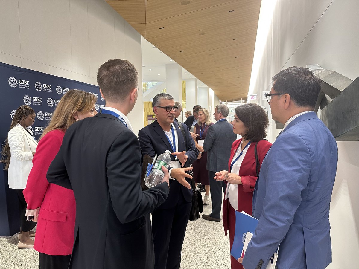 unicc_ict's tweet photo. UNICC joined #GBBC's #BlockchainCentral event in the framework of #UNGA78. The panel focused on putting #technologies at the forefront of #humanitarian assistance and how UNICC is creating common #digitalsolutions for its #partners across the UN family. #GlobalGoals https://t.co/obDuokGuxa