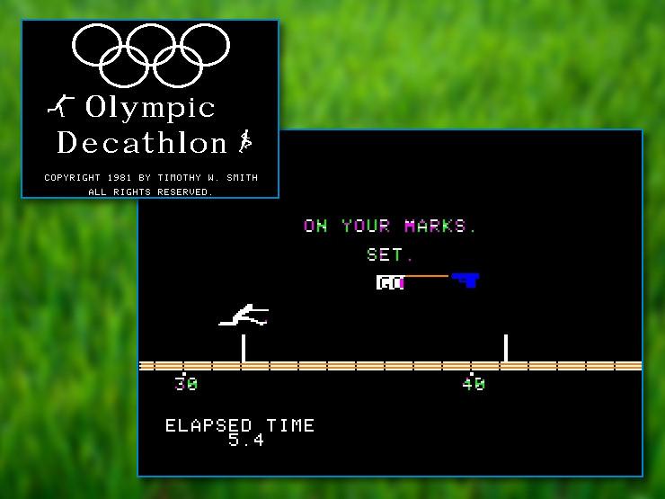 duncliffe's tweet photo. @Xbox Microsoft Olympic Decathlon (Apple II, early 80's) https://t.co/UPm7OOIggq