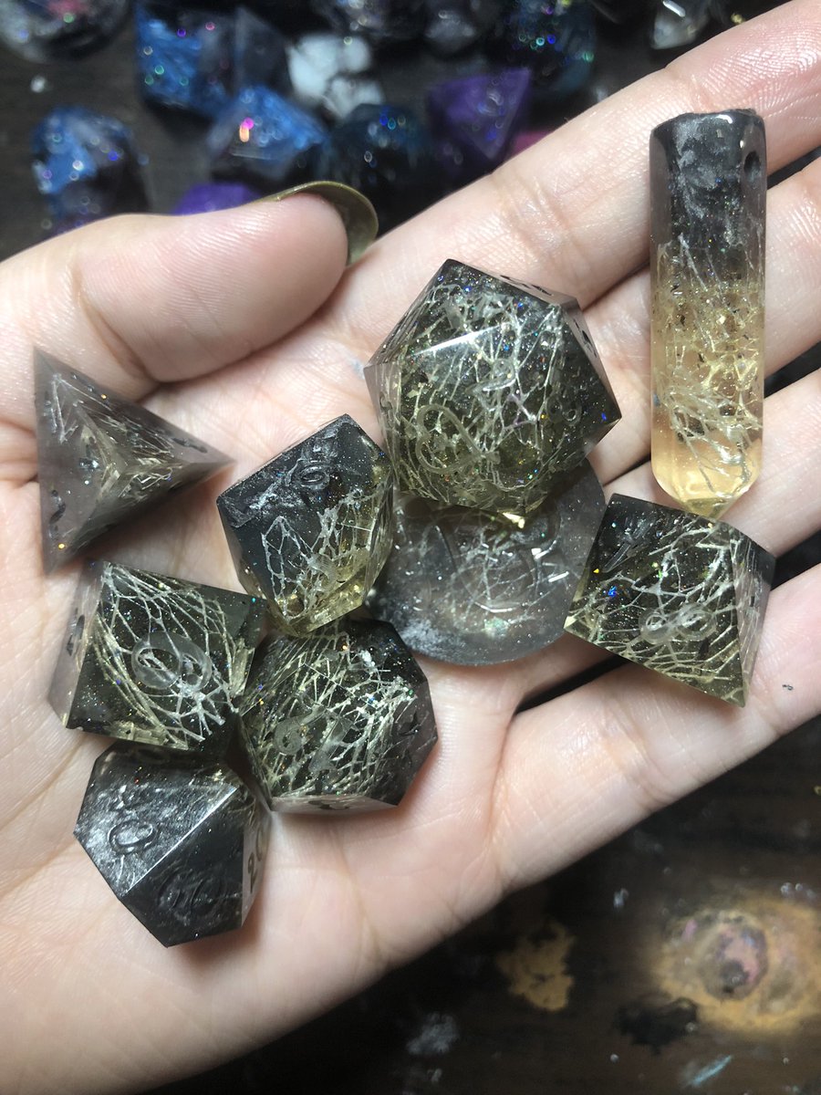 HealersHug's tweet image. It’s a bit short notice but there will be a shop update this Saturday September 16th at 3pm PT. I have 10 sets that need to be finished but might post some as raws for a discounted price. 
#handmadedice #dice #dnd #dungeonsanddragons #ttrpg