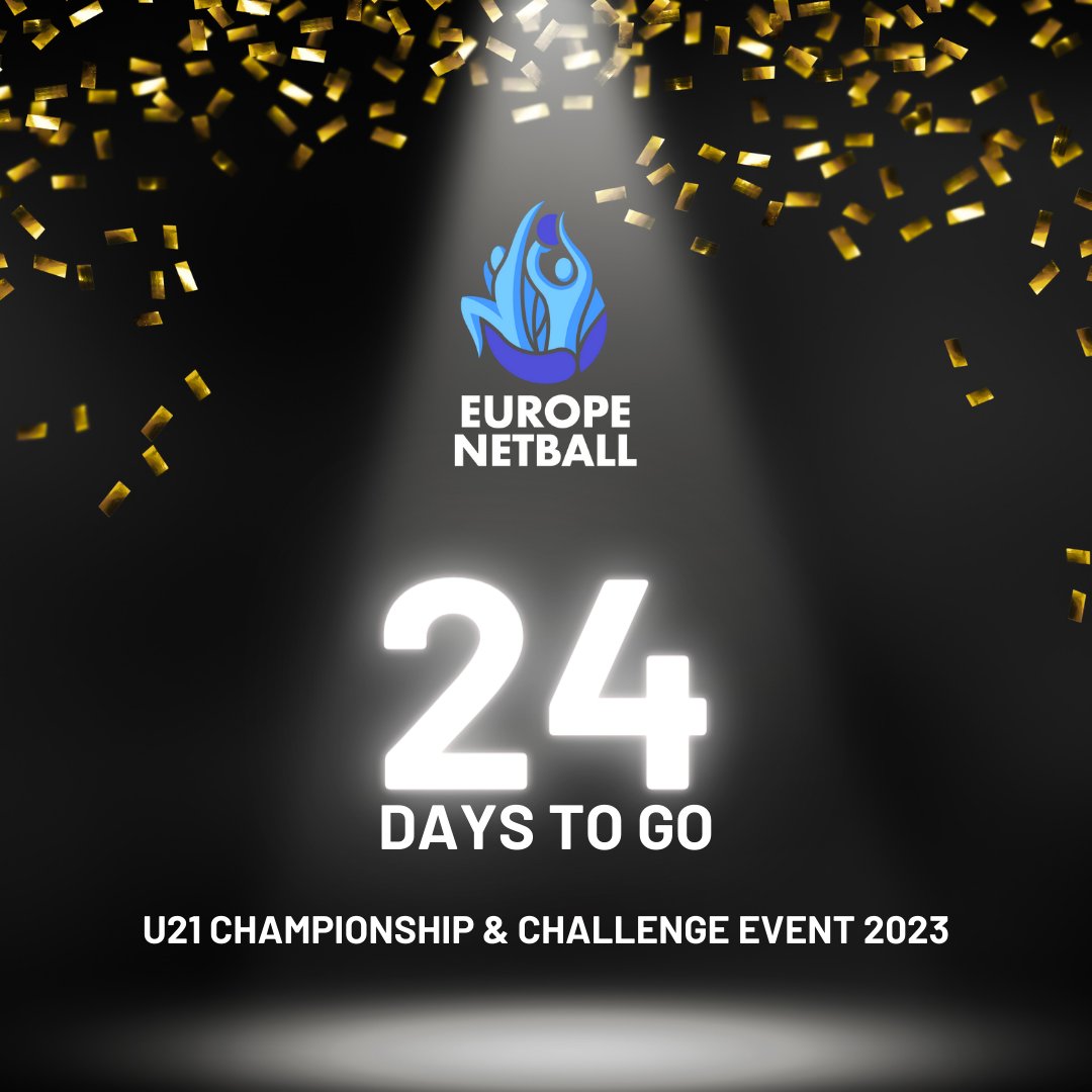 2⃣4⃣ days to go until the U21 event gets underway in Sheffield! 🤭
❗️All remaining tickets are now available for purchase from the Europe Netball website: europenetball.com/u21-event-2023
