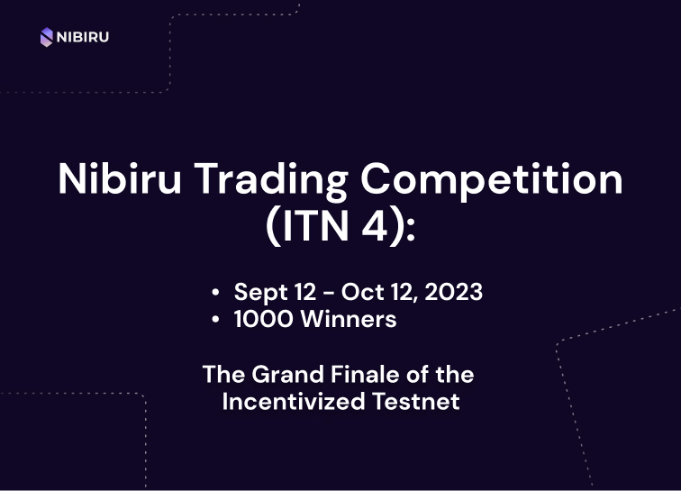 Nibru ITN Phase 4 is Live 🎊

Showcase your trading prowess and compete for one of the top 1,000 spots in the grand finale of the Incentivized Testnet!

🗓️ Sep 12 - Oct 12
🏆 Rack up points for mainnet

Registration: gleam.io/yW6Ho/nibiru-i…
Details: nibiru.fi/blog/posts/024…