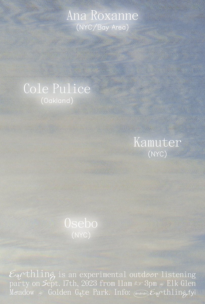 SF friends: a new event to check out this Sunday Sep 17 from <a href="/tmincey/">Tyler Mincey</a> (I won’t be in town, but it looks lovely!)