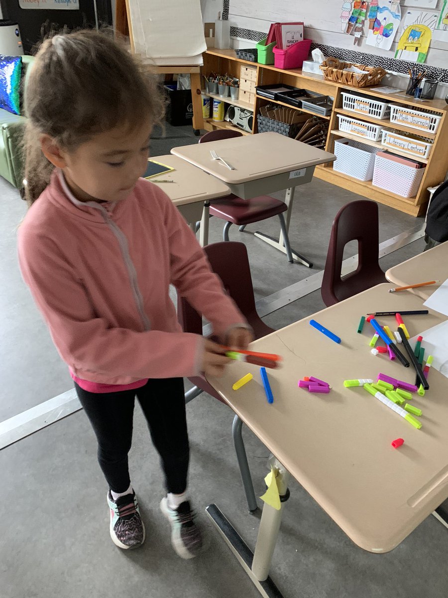 Ss did an amazing job today when asked to explore a new manipulative. They had to use a combination of rods to equal 2 orange rods. Great discussions were had! <a href="/StMartinOCSB/">St. Martin de Porres School</a>