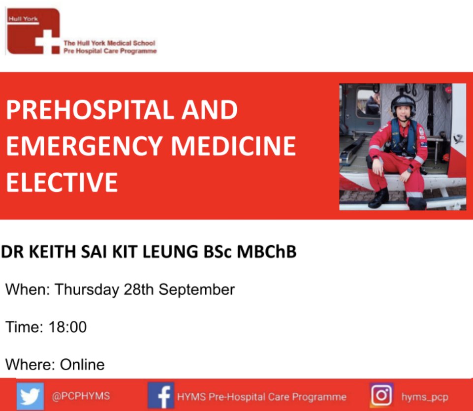 PCP have an exciting upcoming talk with Dr Keith Sai Kit Leung on Pre-Hospital and Emergency Medicine Elective

This talk will focus on how to maximize your chance in securing a PHEM elective, and will talk about Dr Leung's own experience on his elective