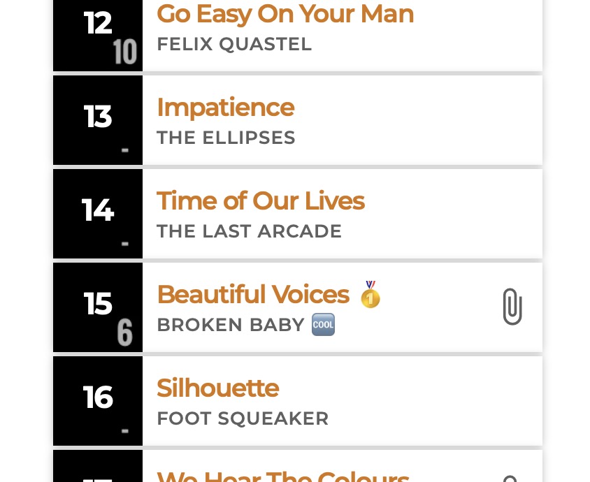 We're Number 14 on the COOLTOP20 chart! Check out their awesome website (link below) - promoting Indie Acts from all around the world 🙌🤘🤘 cooltop20.nl