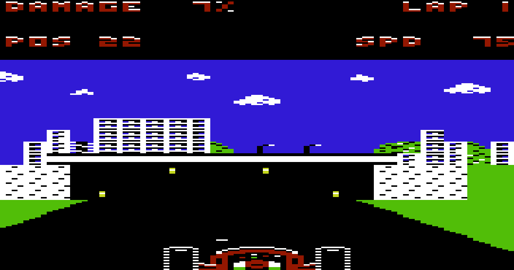 Gansteeth's tweet photo. After a few months of toil, the sequel to my VIC 20 racer is finished.  Super Monza GP 2 needs a 32K expansion and can be found at: https://t.co/tUnCGHlVj5 #vic20 https://t.co/P1Ojf0Z4RC