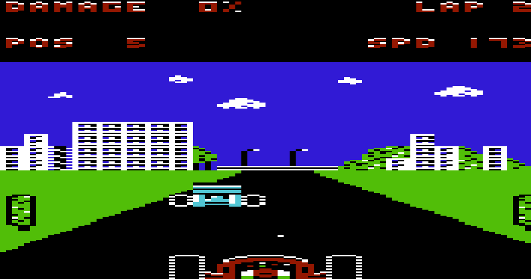 Gansteeth's tweet photo. After a few months of toil, the sequel to my VIC 20 racer is finished.  Super Monza GP 2 needs a 32K expansion and can be found at: https://t.co/tUnCGHlVj5 #vic20 https://t.co/P1Ojf0Z4RC