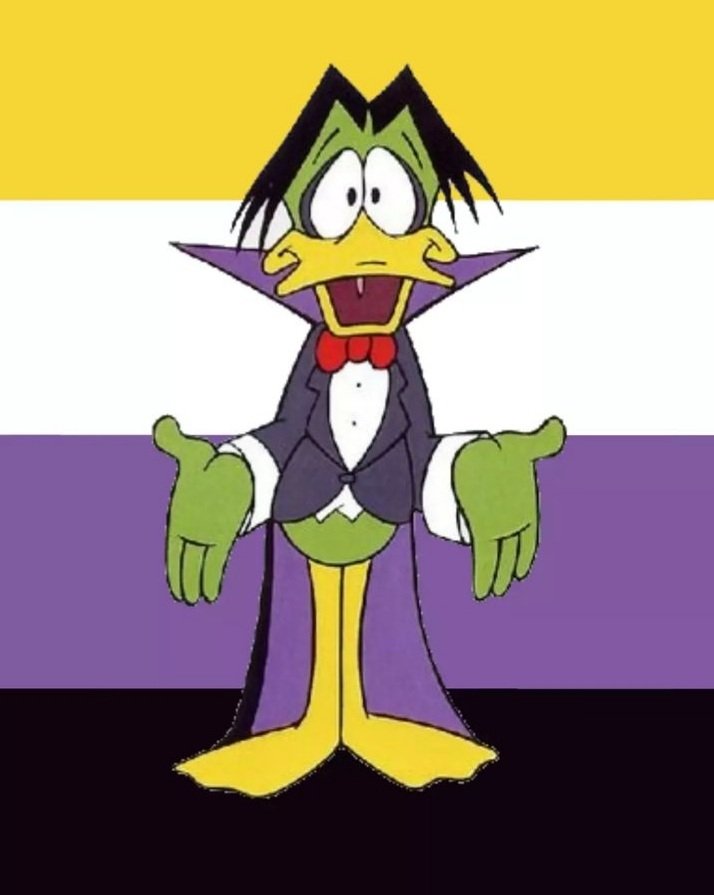 getprideflagged's tweet photo. Nonbinary pride flag colorpicked from Count Duckula! Requested by an Instagram user https://t.co/kZaVtt7A9m