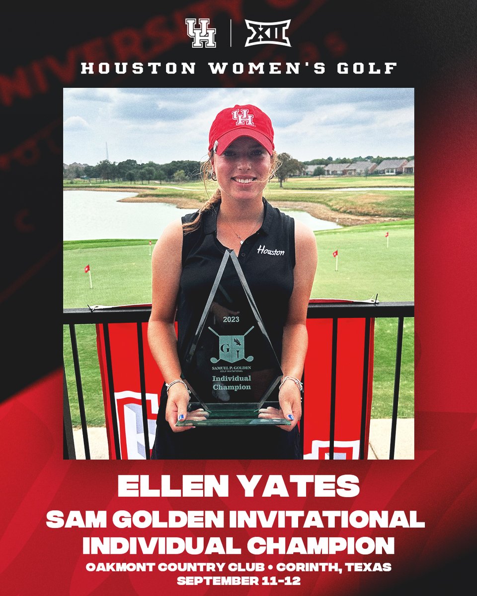 Houston Women's Golf โณ ๐พ (@uhcougarwgolf) on Twitter photo Let 'em know, <a href="/UHouston/">University of Houston</a> fans!
Coogs are Sam Golden Invitational team & individual champions with record-setting performances ๐ ๐งน ๐ช๐ฝ
Four Coogs among Top-10 leaders
#GoCoogs ๐พ Let 'em know, <a href="/UHouston/">University of Houston</a> fans!
Coogs are Sam Golden Invitational team & individual champions with record-setting performances ๐ ๐งน ๐ช๐ฝ
Four Coogs among Top-10 leaders
#GoCoogs ๐พ