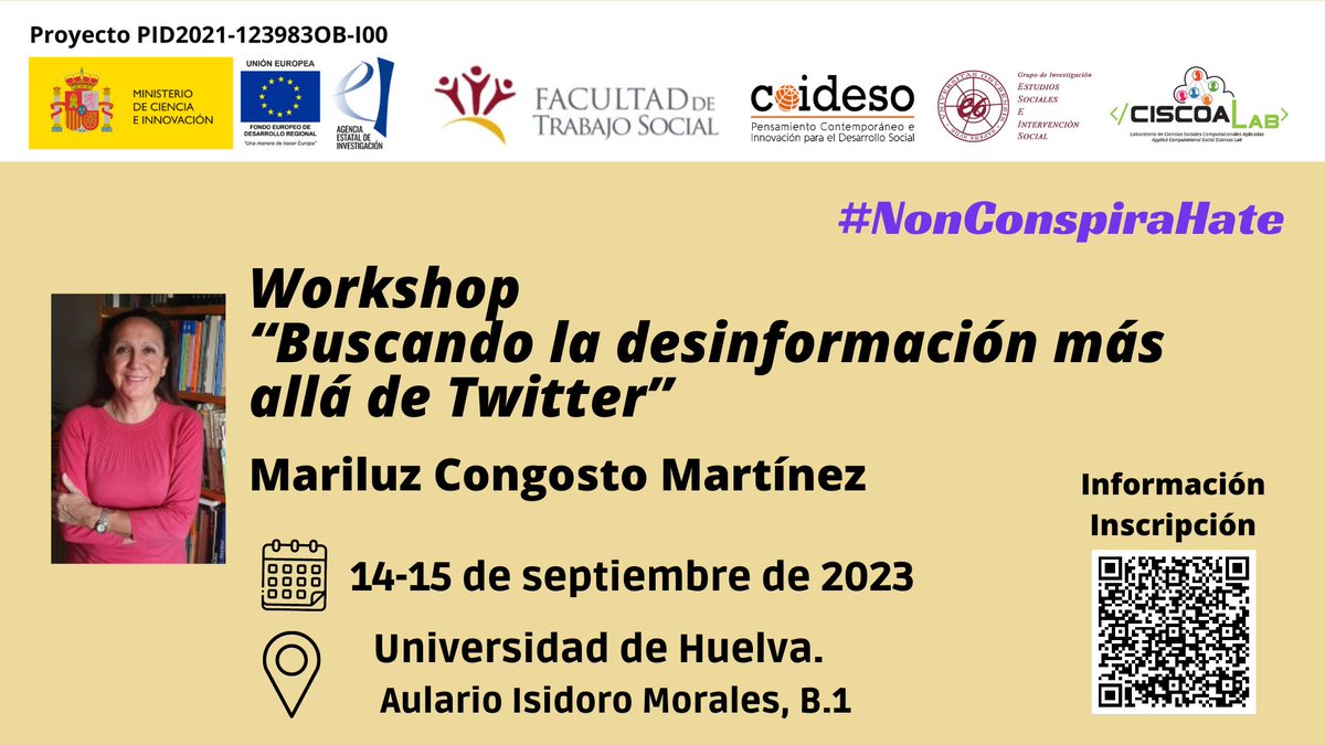Mañana en <a href="/UniHuelva/">Universidad de Huelva</a> WORKSHOP BUSCANDO LA DESINFORMACIÓN MÁS ALLÁ DE TWITTER: TELEGRAM, YOUTUBE, INSTAGRAM Y TIKTOK <a href="/congosto/">Mariluz Congosto (@congosto.bsky.social)</a> <a href="/UCC_UHU/">UCC_UHU</a> <a href="/coideso/">COIDESO</a> <a href="/GrupoESEIS/">ESEIS</a> <a href="/AAS_Sociologia/">Asociación Andaluza de Sociología (AAS)</a> <a href="/uhutso/">Trabajo Social UHU</a> <a href="/desinfoAND/">Proyecto DesinfoAND</a> 
<a href="/carolina_reb/">Carolina Rebollo</a> <a href="/NazaretNavas/">Nazaret Navas</a> <a href="/eruizangel/">Elena, PhD 👩‍💻</a> <a href="/pruizangel/">XXX porn Hub❤️‍🔥</a> <a href="/masolpagal/">Marisol Palacios</a> eseis.es/noticias