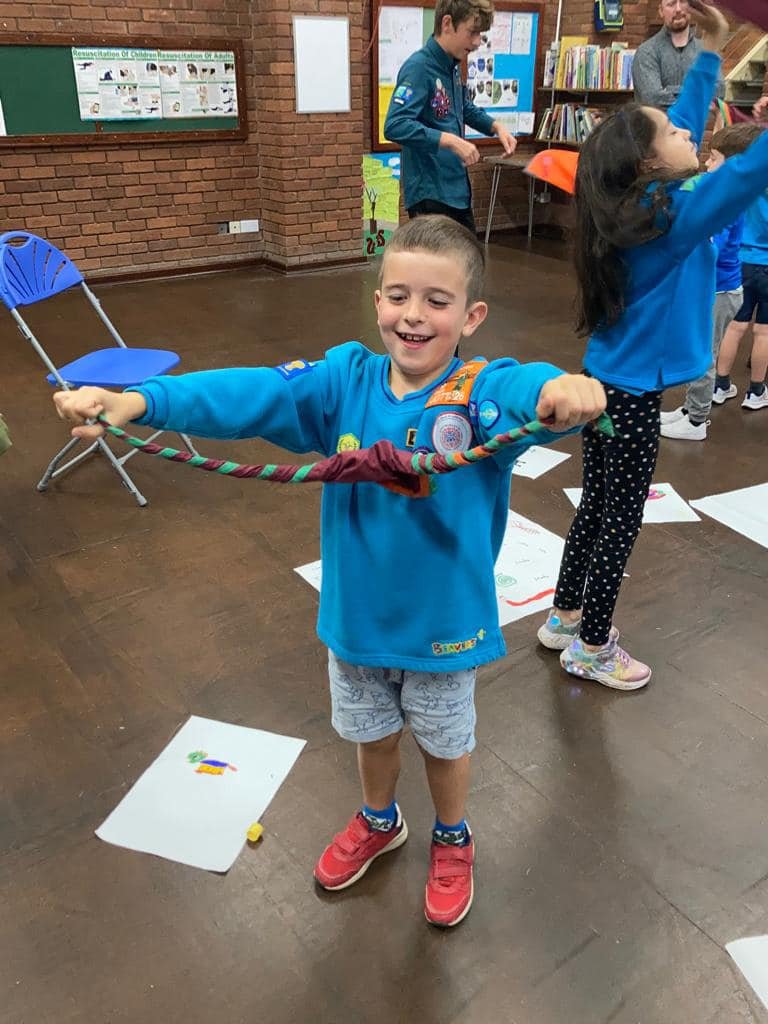Beavers had a great first night of the term! A big thank you to our Young Leaders who taught them how to speedy twist neckers!