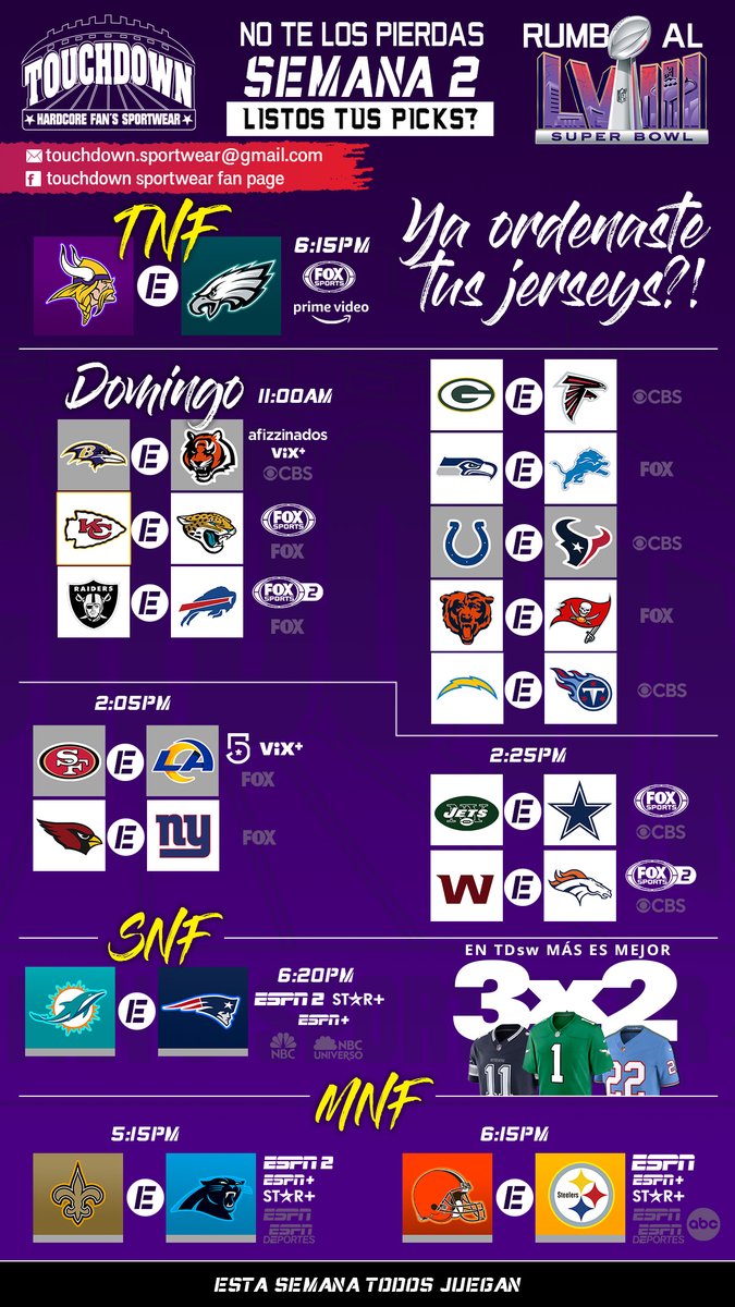TouchdownSW's tweet photo. #Semana2 #NoTeLosPierdas #siguenos #TouchdownSW #PresumeTuPasion #Rumboal58 https://t.co/5iVwFcb47b