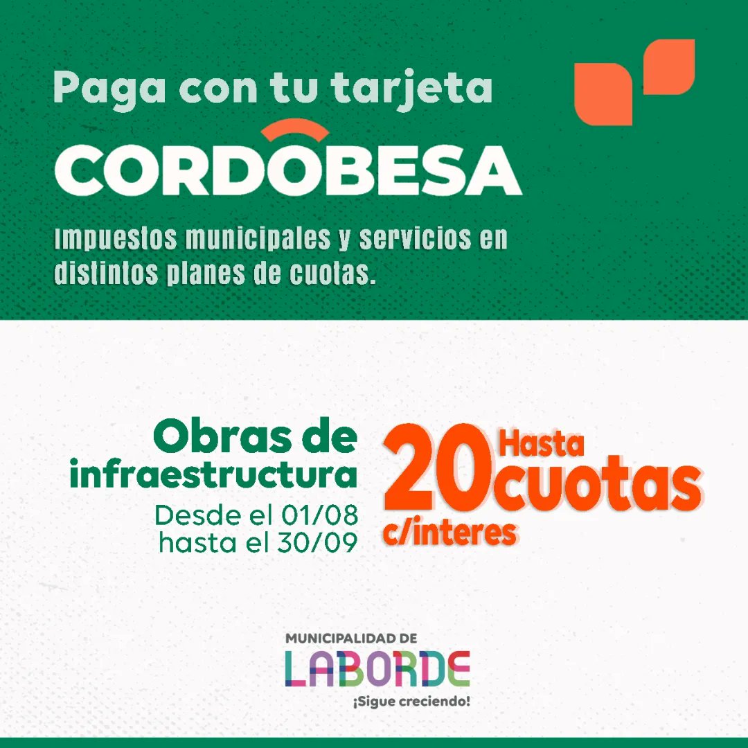 munilaborde's tweet photo. PAGA CON TU CORDOBESA

Info en link 👇🏻
https://t.co/o7Te8zerVw https://t.co/K2Plurfo4a