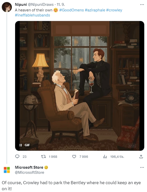 FYeahGoodOmens's tweet photo. Somethimes fans are the unexpected ones :D #GoodOmens #GoodOmens2 https://t.co/dOvrdzhdg6