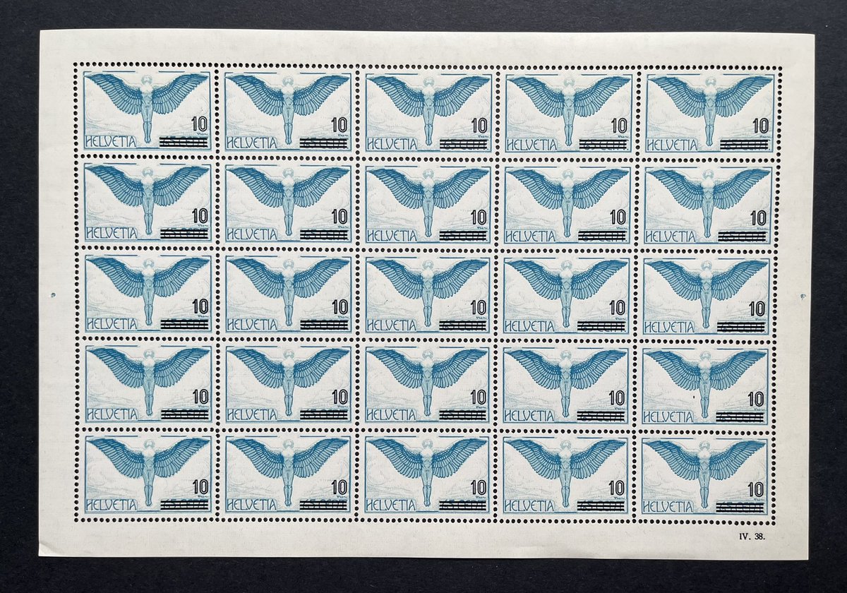 Lovely “Icarus” sheet ! Overprinted airmail stamps issued 1935-1938 to meet lower surtax rates as flying became more common. “Never regret thy fall, O Icarus of the fearless flight, for the greatest tragedy of them all, is never to feel the burning light.” - Oscar Wilde 🪶☀️