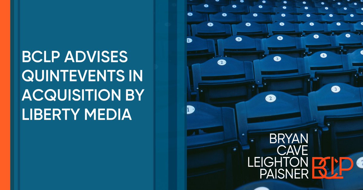 BCLP represented <a href="/QuintEvents/">QuintEvents</a> LLC, a global provider of official ticket, hospitality, and travel experiences, in the signing of a definitive acquisition agreement pursuant to which <a href="/Liberty__Media/">Liberty Media Corportation</a> will acquire QuintEvents.
bclp.legal/3PAAnpz #corporatefinance