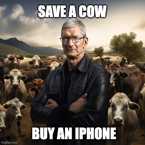 payetteforward's tweet photo. Apple's ditching leather in favor of FineWoven. It reminded me of a song. #iphone15 #meme #apple #appleevent #timcook #Wonderlust https://t.co/0yVQthnTPJ