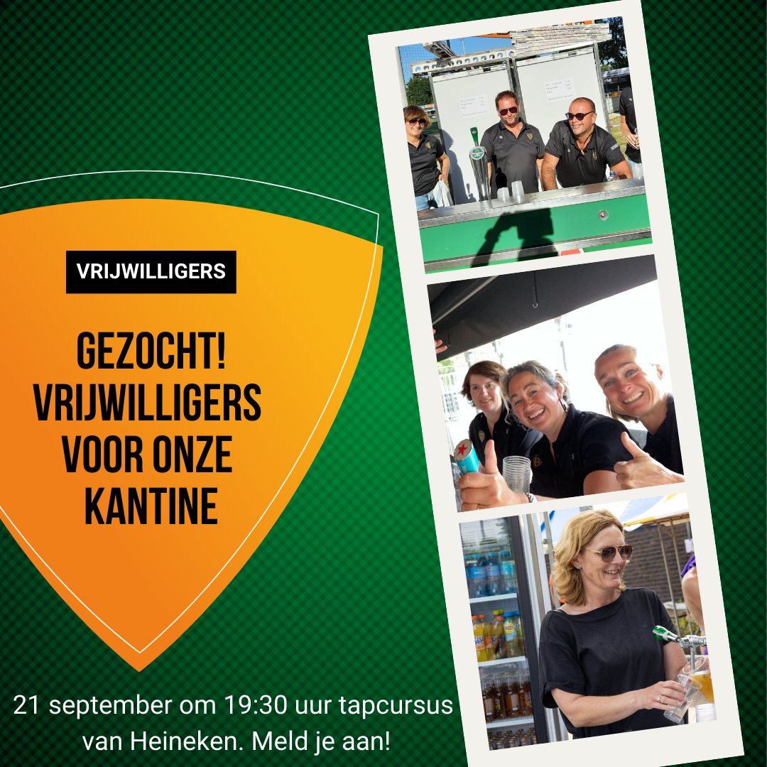 Gezocht! Vrijwilligers voor onze kantine

Interesse?
Kom naar onze informatieavond op 21 september om 19:30 uur in onze kantine. 
Inclusief tapcursus van Heineken!

Meld je aan via clubhuis@vvkloetinge.nl

#samenvoorvvkloetinge #vrijwilligersgezocht #vvkloetinge
