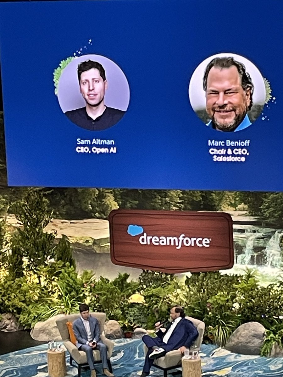 #DF23  Keynote with <a href="/Benioff/">Marc Benioff</a> and <a href="/sama/">Sam Altman</a> #Dreamforce2023 #Salesforce #OpenAI