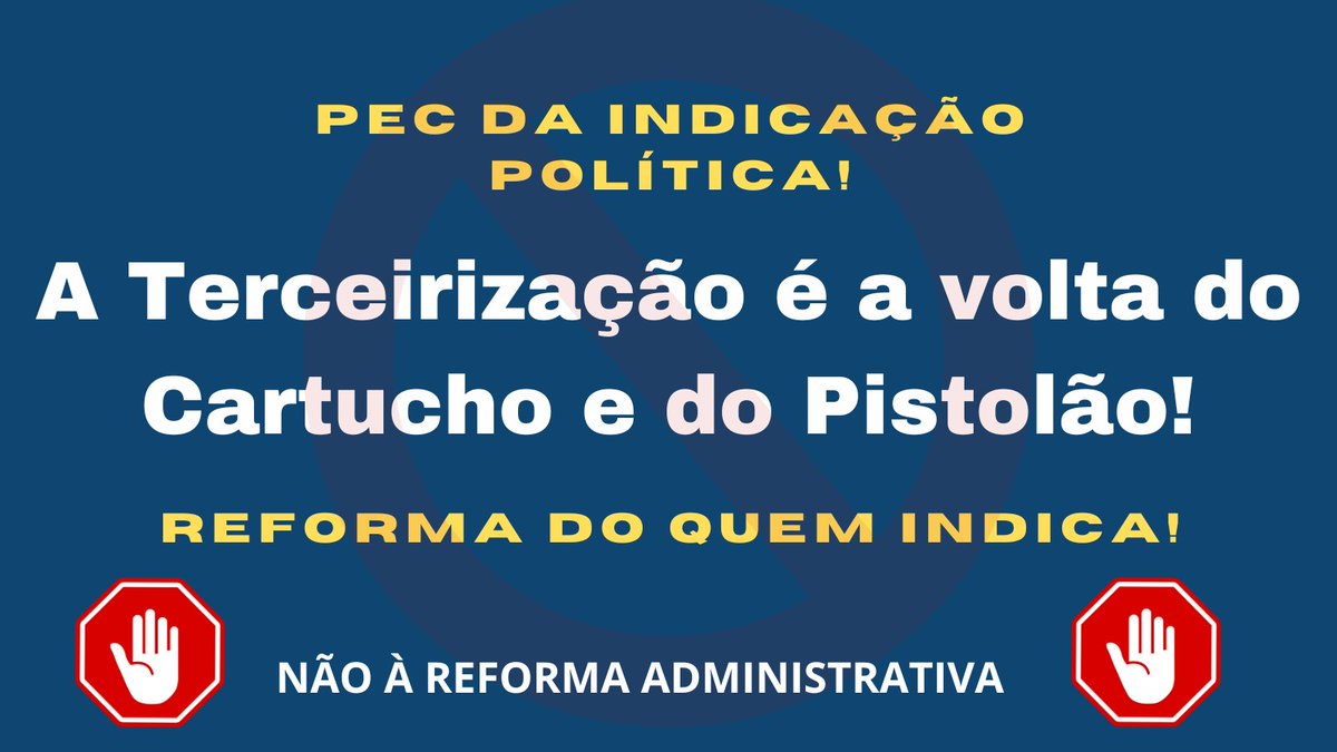 Wagner_Presente's tweet photo. Com a PEC 32 os Concursos Públicos deixam de existir, pois a contratação será feita por empresas terceirizadas #PEC32Nao https://t.co/tWKjis21gA