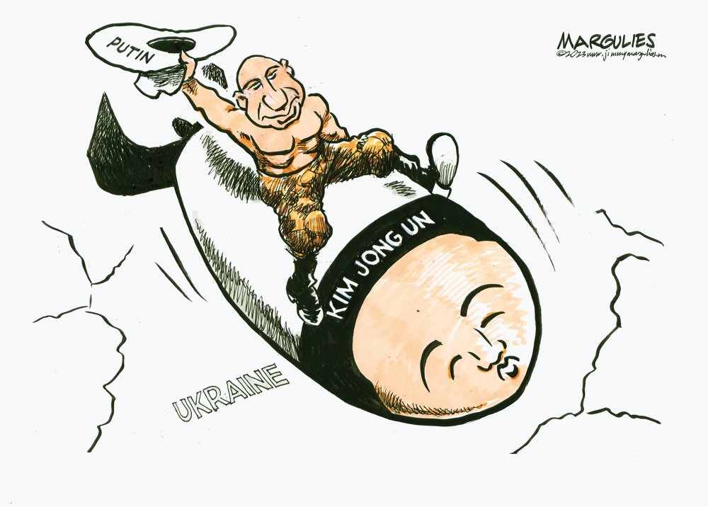 CaglePost's tweet photo. PUTIN AND KIM JONG UN ALLIANCE by Jimmy Margulies https://t.co/36NYHhKU0L