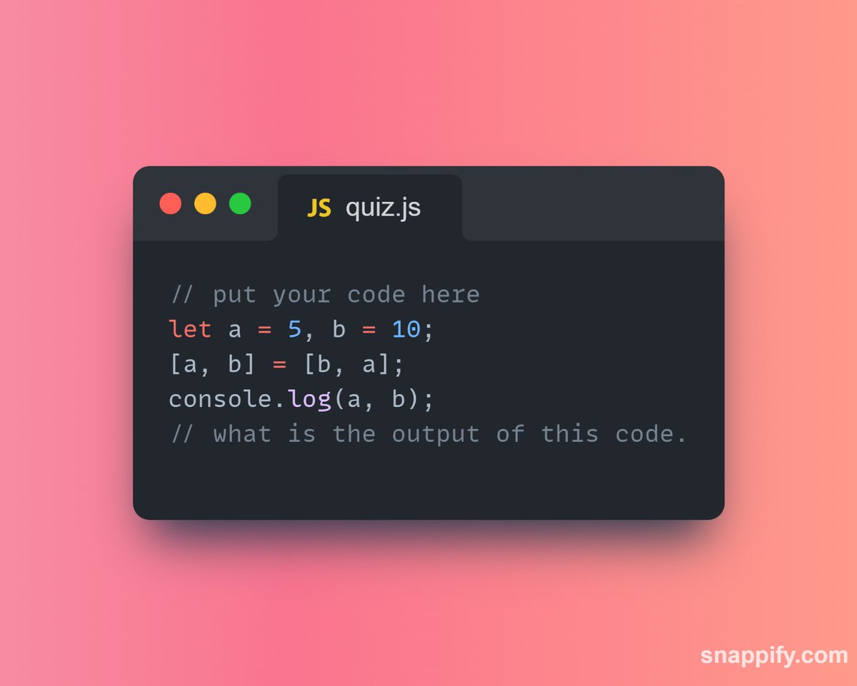 amJido_01's tweet image. What will be the output of this code. 
#JavaScriptFun #FrontEnd #SoftwareEngineering