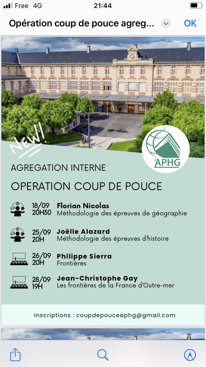 APHG_National's tweet photo. 📆 Opération « Coup de pouce » destinée à nos adhérentes et adhérents préparant l’agrégation interne  : les prochains rendez-vous proposés 
▶️ les étudiantes et étudiants préparant le capes, membres de l’association, peuvent bien sûr se joindre à nous! https://t.co/Q9dAxqGTIo