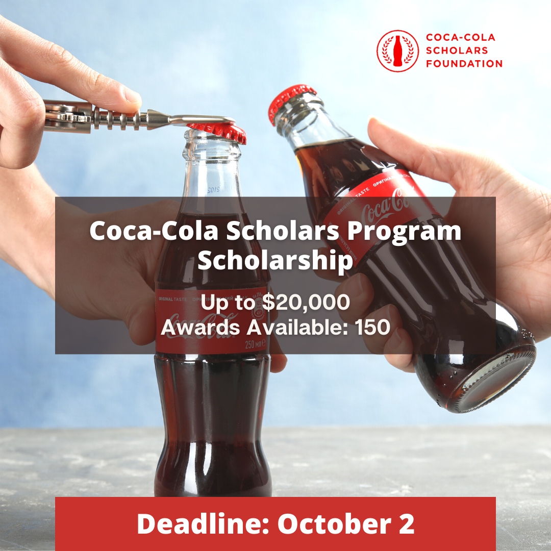 #ScholarshipSpotlight

Dreaming of a brighter future? The @CokeScholars Program Scholarship can make it happen! 💰 $20,000 is up for grabs for 150 exceptional students. 🎓 

Apply now: bit.ly/3Pv4I8Z
