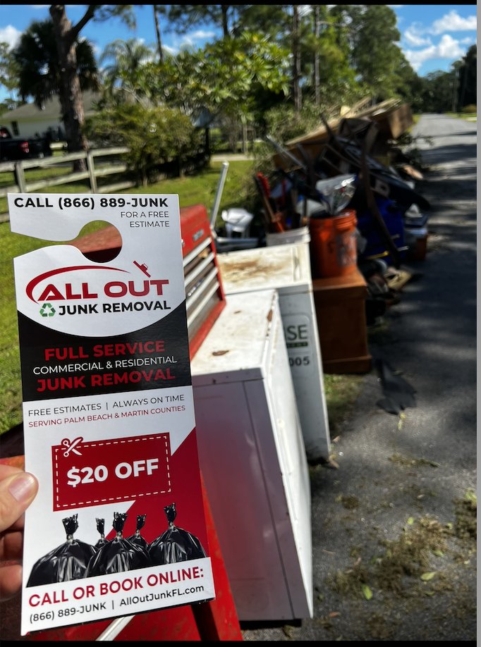 Did you know we provide FREE on-site estimates! And if you approve the quote, our trained team is prepared to load the items and haul them away. Don’t forget to ask about our various discounts!

🌎 AllOutJunkFL.com
☎️ (866) 889-JUNK
