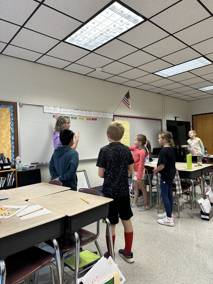 Mrs Hammond’s class engaging their brains and bodies in math today.