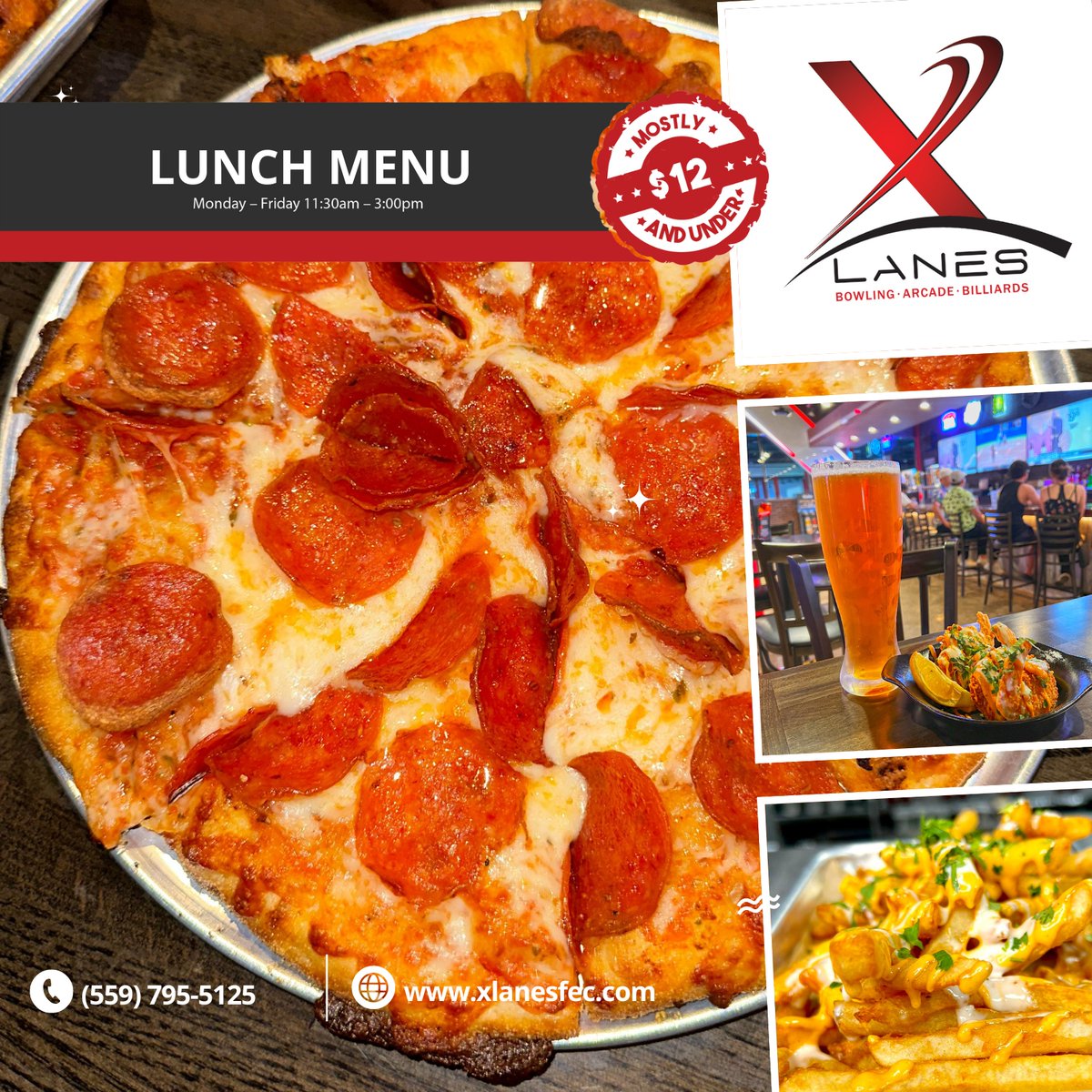 👩‍🍳 The Mother of All Pepperoni Pizzas a.k.a. M.O.A.P for short is only $11 for a personal 10” pizza when you join us for lunch. 🍕 Our lunch menu is available Monday through Friday from 11:30 AM to 3 PM with delicious dishes that are mostly $12 and under!