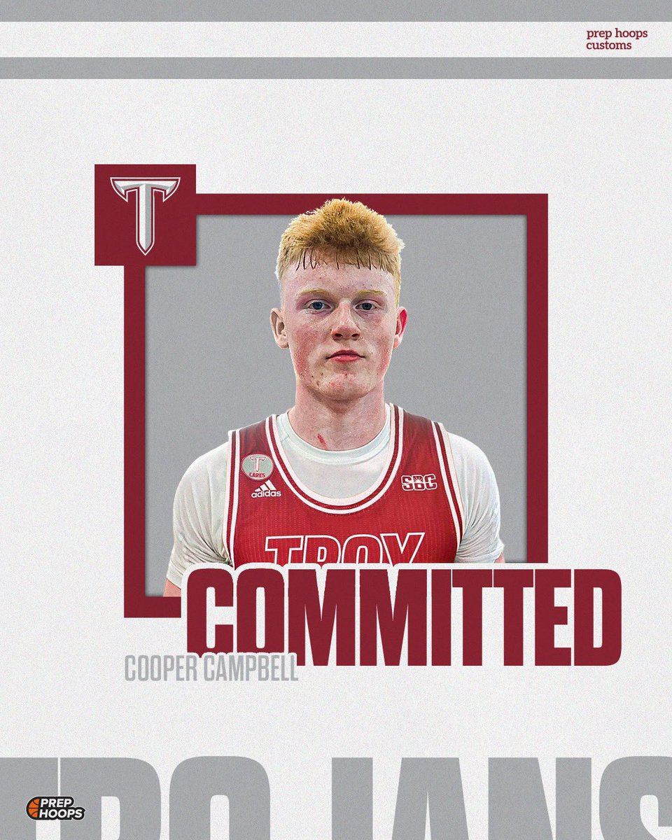 2024 CG Cooper Campbell out of Arizona has 𝗖𝗢𝗠𝗠𝗜𝗧𝗧𝗘𝗗 to Troy University.

Custom Graphics: prephoops.com/custom-graphics
