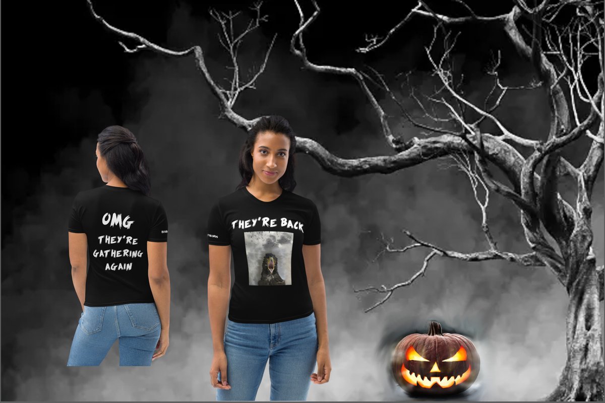 santaunplugged's tweet photo. Just in time for Halloween! This shirt is bound to get you many comments, and it is based on my bestseller, Return of the Birds. Available at my Etsy store, NOW! https://t.co/bsuV8Zx8dI https://t.co/tZF5LuGlOz
