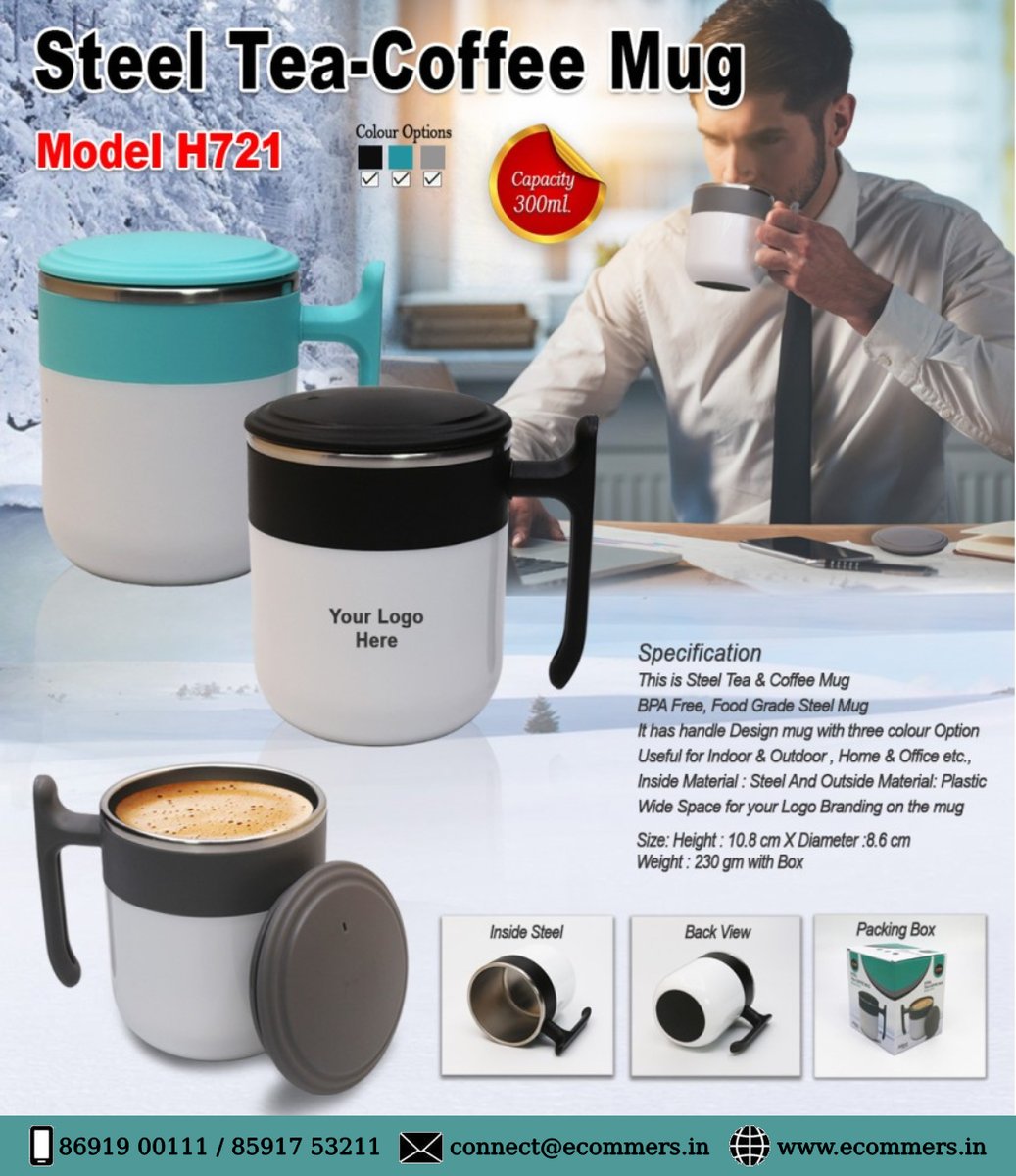 specommers's tweet photo. Strengthen your corporate relationships and convey your gratitude with our premium Diwali gifts.

Product: Steel Tea-Coffee Mug 
Material: Steel
Colours: Grey / Black / Blue
Capacity: 300ml

#diwaligifting #corporategifts #bestprices #corporate #officegifts #corporategifting https://t.co/et8QQFYV9j