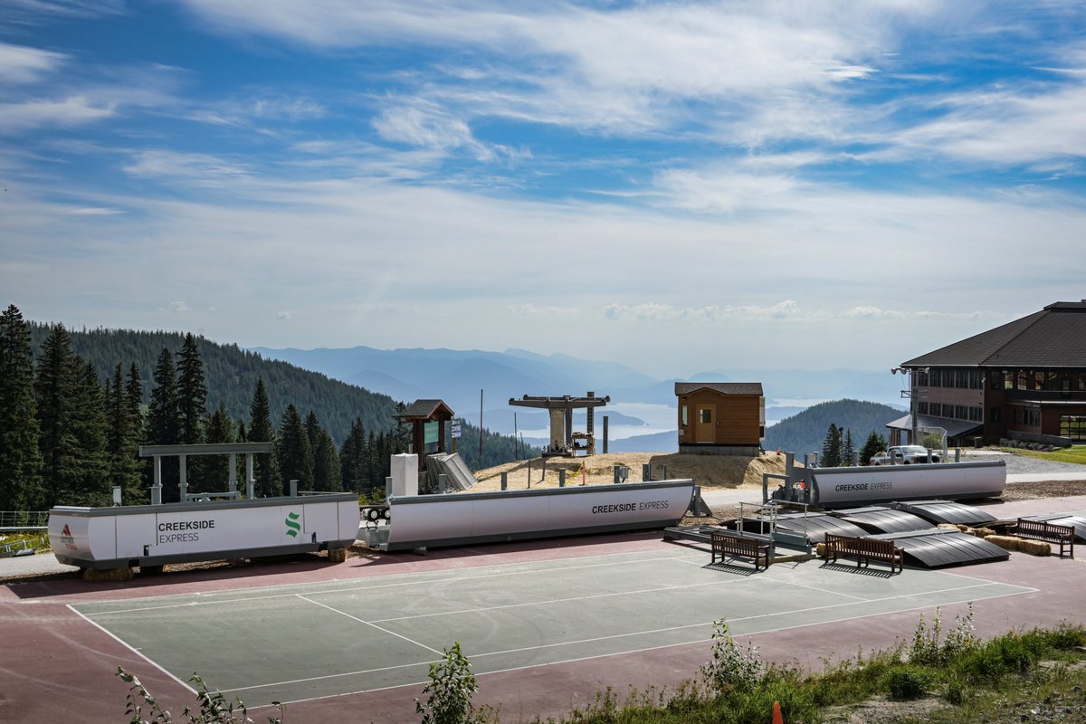 Upper terminal of the new Creekside Express is staged and ready for installation. Cool to see all the pieces and details that go into this project. @Leitner_Poma #schweitzerlife
