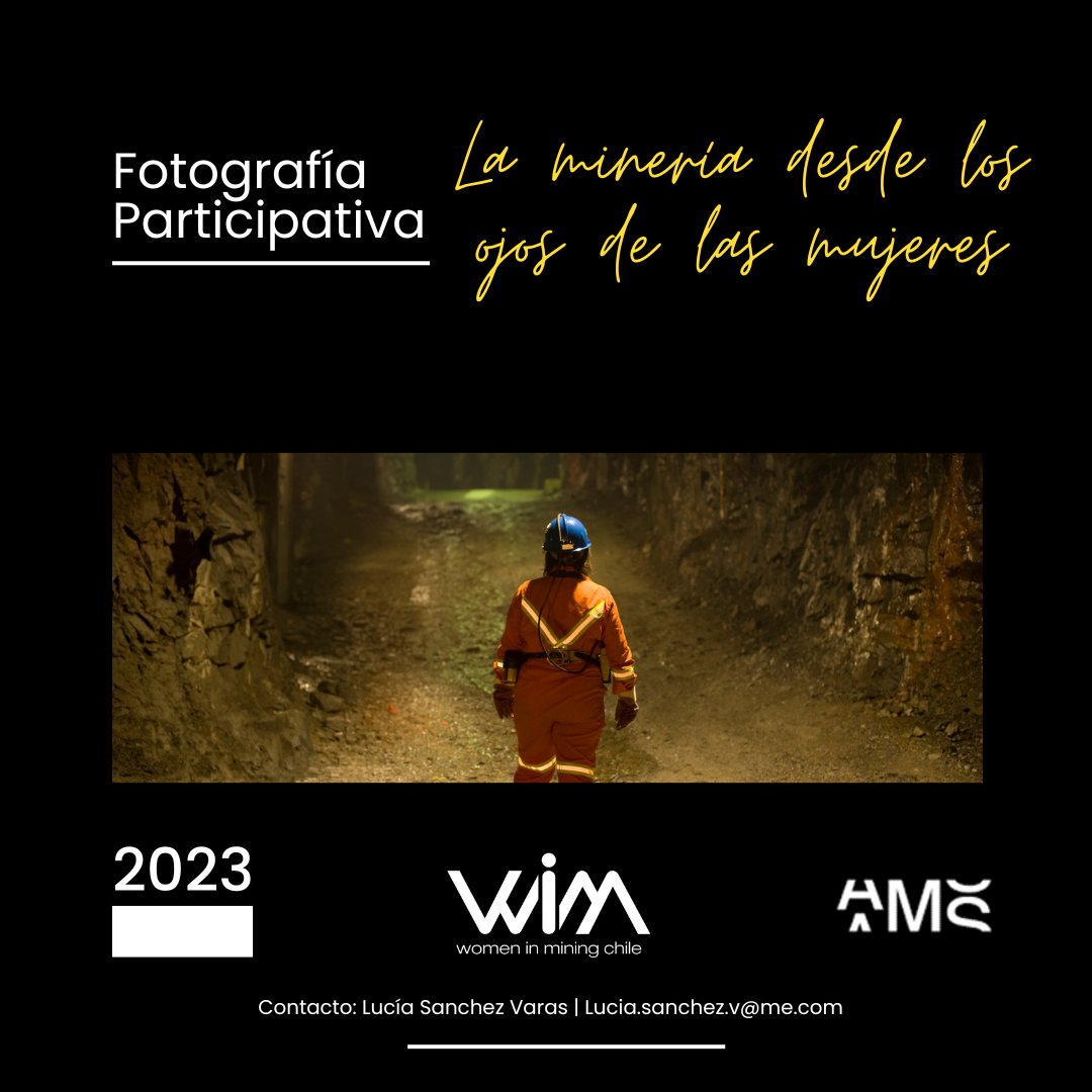 Women In Mining Chile (@wimchileoficial) on Twitter photo 🤩 ¿Quién soy yo en la minería chilena? Sé parte de esta estudio de fotografía participativa
📸 Toma una una selfie, un paisaje o un objeto representativo sobre cómo te sientes en el trabajo y compártela al correo lucia.sanchez.v@me.com antes del 27 de septiembre
#womeninmining 🤩 ¿Quién soy yo en la minería chilena? Sé parte de esta estudio de fotografía participativa
📸 Toma una una selfie, un paisaje o un objeto representativo sobre cómo te sientes en el trabajo y compártela al correo lucia.sanchez.v@me.com antes del 27 de septiembre
#womeninmining