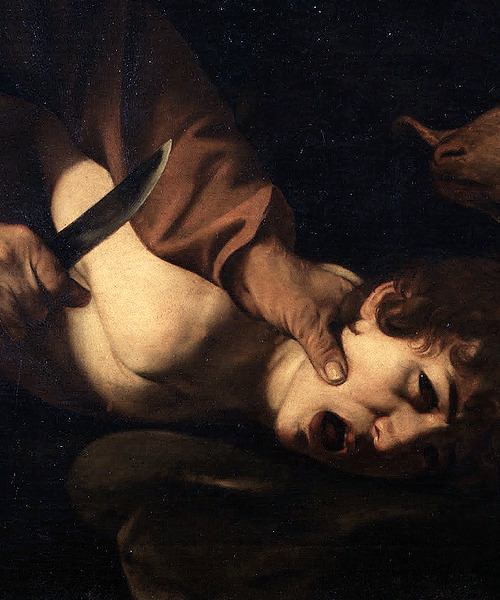 Eyesofgod__'s tweet photo. Caravaggio - Sacrifice of Isaac (1603-4) https://t.co/s9Zge75oe5