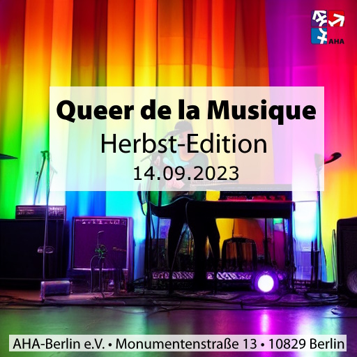queer_tweet's tweet photo. Queer de la Musique am 14.09. im AHA-Berlin, Monumentenstr. 13, 10829 Berlin https://t.co/d09XMLaLGU https://t.co/XuYNRQQnKh